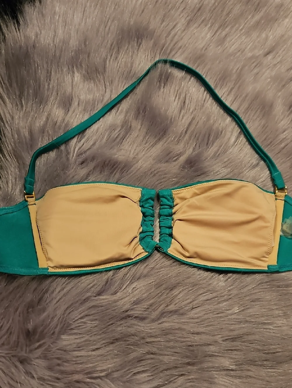 Rare 2009 Vintage Victoria's Secret Strapless Green Jaguar Bikini